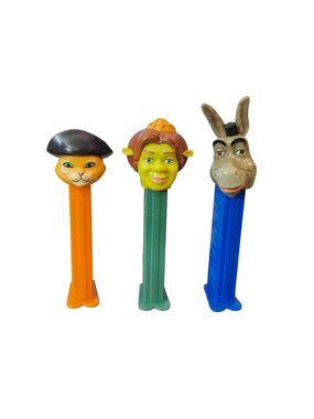 Lot of 3 DreamWorks Shrek Pez Dispensers Puss In Boots, Fiona, & Donkey